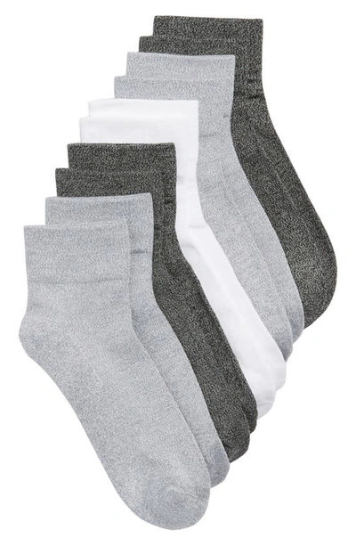 Nordstrom Pillow Sole 5-pack Quarter Socks In Gray