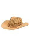 Vince Camuto Straw Cowboy Hat In Tan