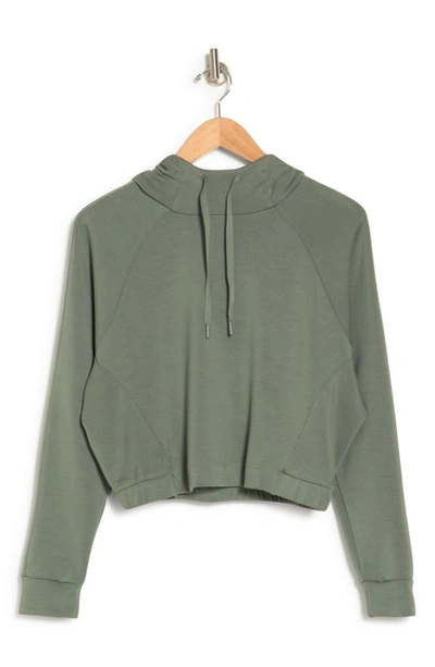 90 Degree By Reflex Scuba Knit Pullover Hoodie In Agave Green