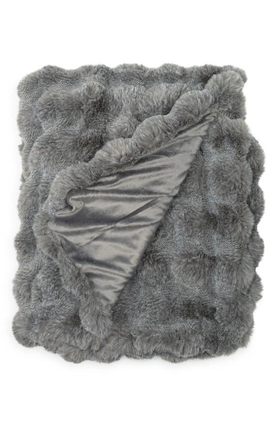 Northpoint Faux Fur Throw Blanket In Gray