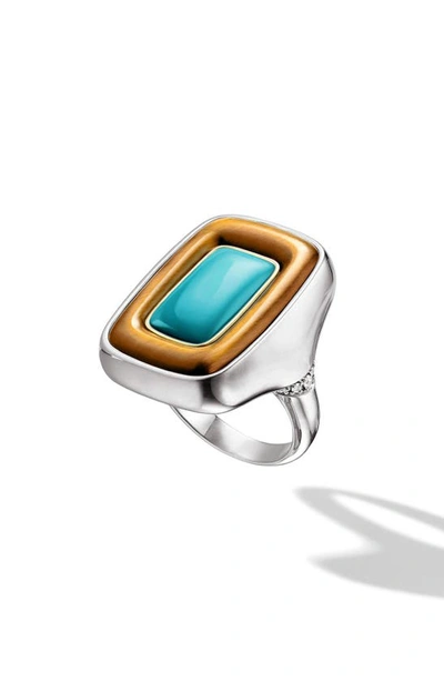 Cast The Flip Ring In Silver/gold/turquoise