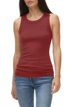 Michael Stars Halley Side Ruched Tank In Boysenberry