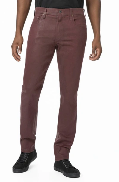 Paige Transcend Lennox Coated Slim Fit Jeans In Sunset Wine Coated