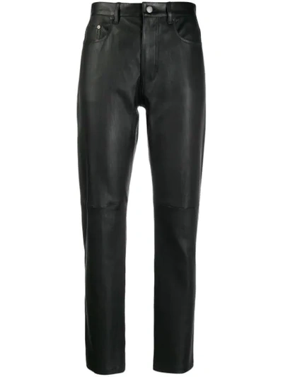 Joseph Panelled Stretch-leather Trousers In Black