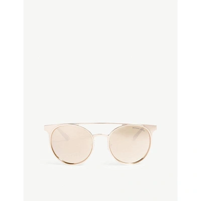 Michael Kors Grayton Round-frame Sunglasses In Shiny Rose Gold