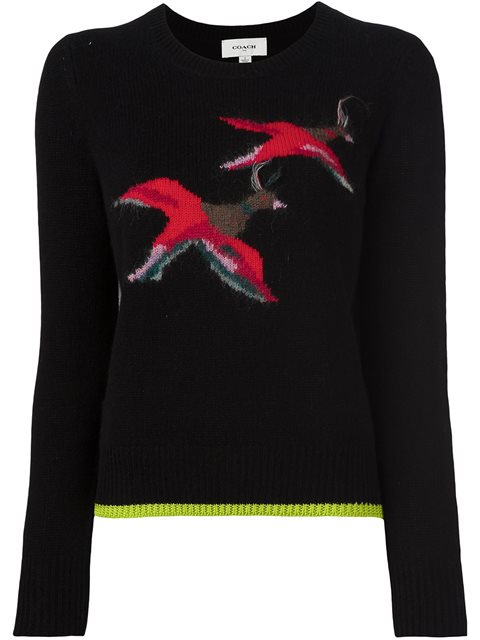 Coach Bird Intarsia Sweater | ModeSens
