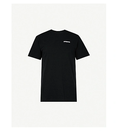 Patagonia Logo-print Recycled Cotton-blend T-shirt In Black