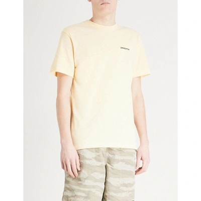 Patagonia Logo-print Recycled Cotton-blend T-shirt In Crest Yellow