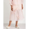 Renli Su Ruffled Organza Midi Skirt In Light Pink