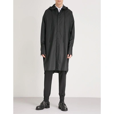 Juunj Oversized Cotton Coat In Black