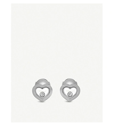 Chopard Happy Diamonds Icons 18ct White-gold And Diamond Earrings In White Gold