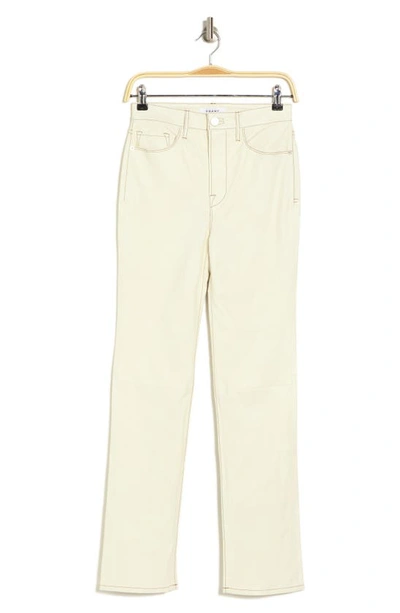 Frame Le Super High Straight Leg Leather Pants In Bone