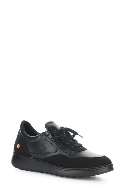 Softinos By Fly London Echo Sneaker In 000 Black Supple/ Suede