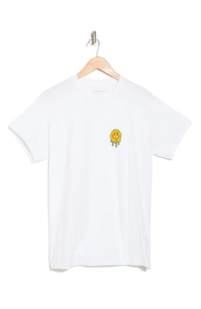 Retrofit Drippy Smiley Cotton Graphic T-shirt In White