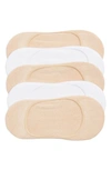 Nordstrom Pillow Sole 5-pack No Show Socks In Tan Croissant -white