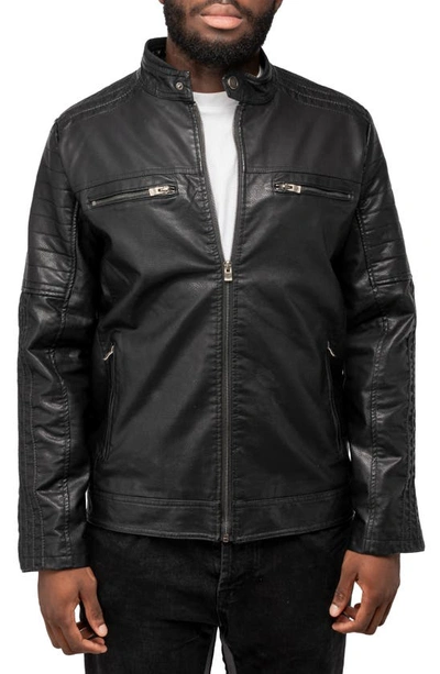 X-ray Faux Leather Moto Jacket In Black