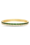 Paige Harper Cz Stacked Bangle Bracelet In Multicolored/ Green
