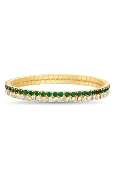 Paige Harper Cz Stacked Bangle Bracelet In Multicolored/ Green