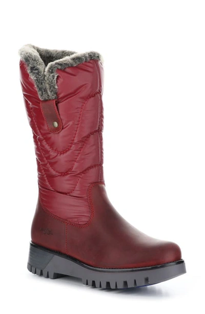 Bos. & Co. Astrid Primaloft® Wool Lined Waterproof Boot In Red/ Grey Black Saddle