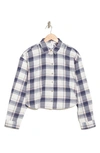 Abound Plaid Flannel Crop Button-up Shirt In Ivory Med Yasmin Plaid