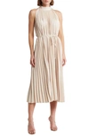 Sam Edelman Sleeveless Pleated Dress In Champagne