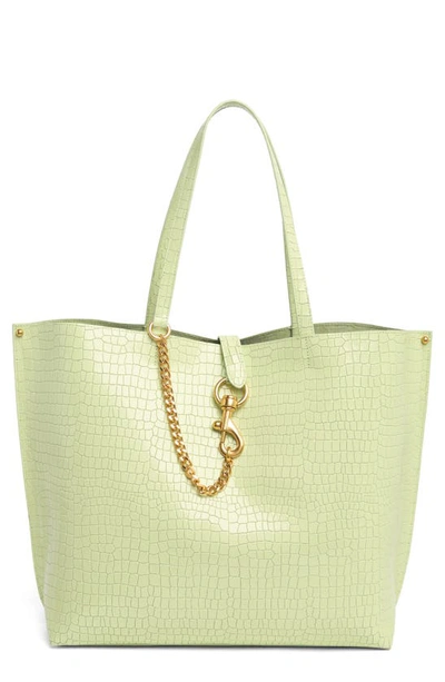 Rebecca Minkoff Megan Embossed Leather Tote Bag In Stone