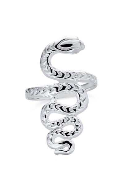 Bling Jewelry Egyptian Coil Snake Ring In Silver-tone