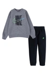Nike Kids' Fleece Pullover Sweatshirt & Joggers Set In Black