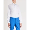 Paul Smith Printed Tailored-fit Cotton Shirt In White