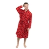 Leveret Christmas Mens Fleece Robe Moose In Multi