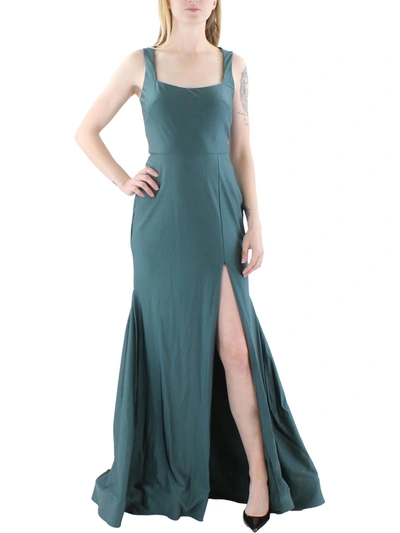 Cynthia & Sahar Womens Satin Mermaid Evening Dress In Green