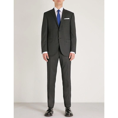 Corneliani Nailhead-patterned Academy-fit Wool Suit In Dark Grey