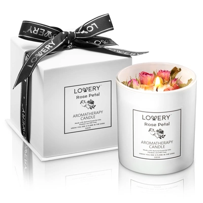 Lovery Rose Home Candle, 8oz Luxury Aromatherapy Scented Candle Gift Set
