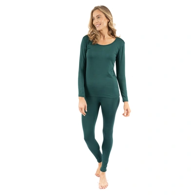 Leveret Womens Two Piece Boho Solid Thermal Pajamas In Multi
