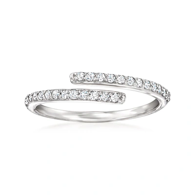 Rs Pure By Ross-simons Diamond Bypass Ring In Sterling Silver In White