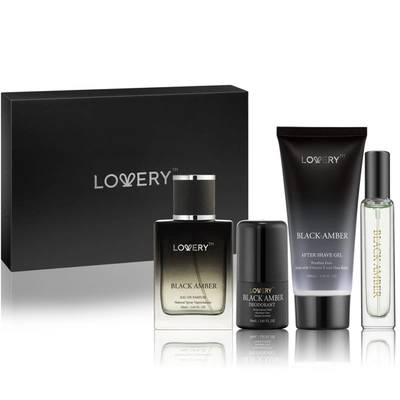Lovery 5-pc. Black Amber Bath & Body Gift Set - Cologne, Shave Gel, Deodorant & More In Multi