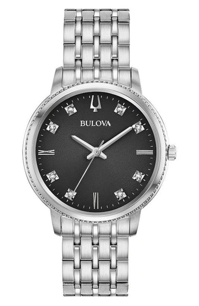 Bulova Diamond Accent Bracelet Watch, 32mm In Silver-tone