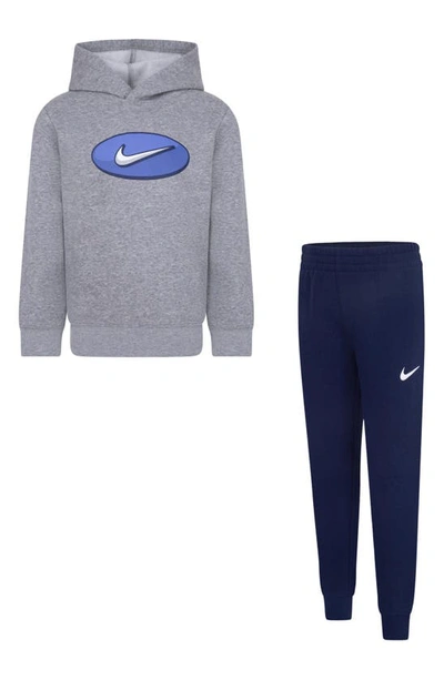 Nike Kids' Sportswear Fleece Hoodie & Joggers Set In Midnight Navy