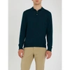 Canali Long-sleeved Knitted Polo In Green