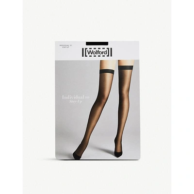 Wolford Individual 10 Stay-up Stockings In Black