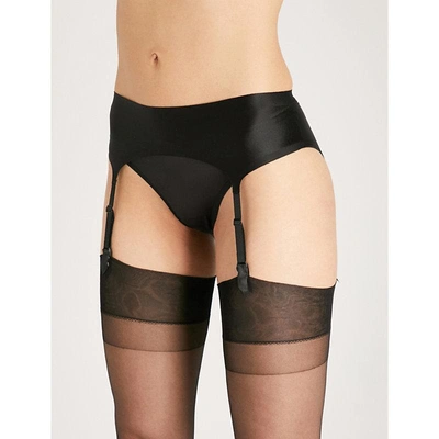 Wolford Satin And Jersey Suspender Belt In Black