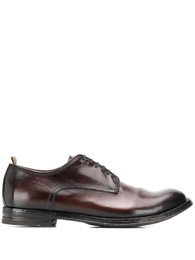 Officine Creative Burnished Derby Shoes In Red