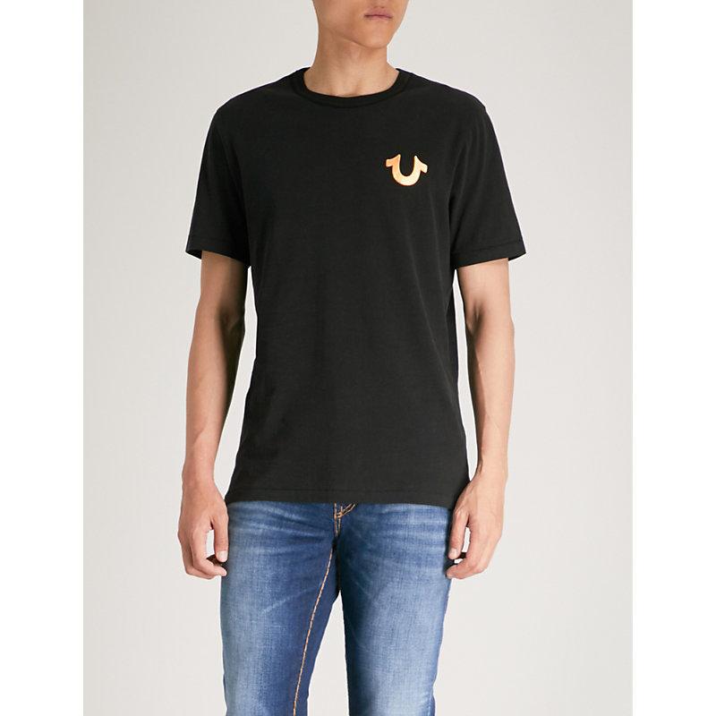 true religion metallic print t shirt