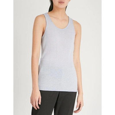 Theory Raw-hem Cashmere Tank Top In Baby Bluebell