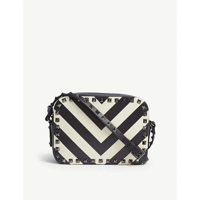 Valentino Garavani Rockstud Chevron Print Leather Crossbody Bag