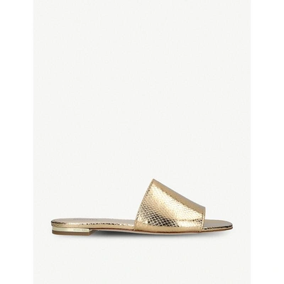 Michael Michael Kors Shelly Open-toe Leather Sandals In Gold