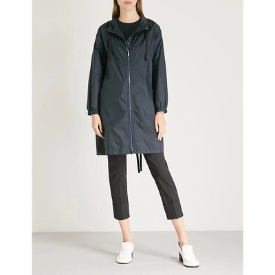 Max Mara Parka Embellished Shell Parka Coat In Navy