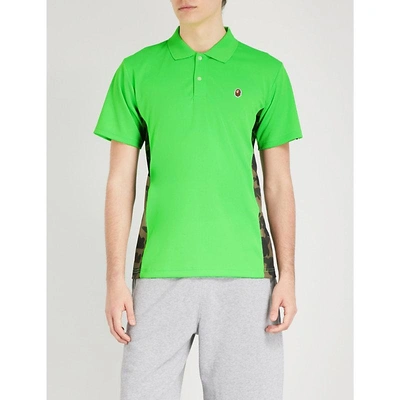 A Bathing Ape Camouflage Sides Mesh Polo Shirt In Green