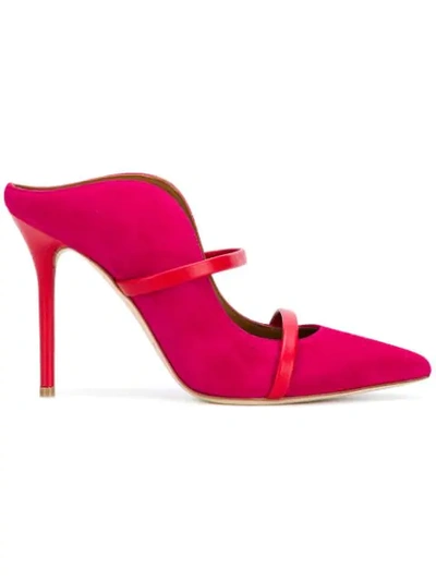 Malone Souliers Maureen 100-169 Suede Mules In Pink