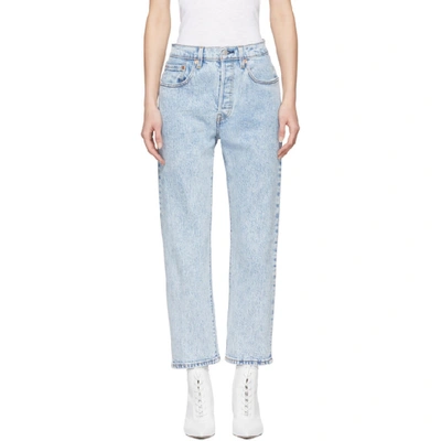 Levi's Levis Blue 501 Cropped Jeans In Stone Throw